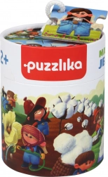 Puzzlika výroba džínů – naučné dějové puzzle pro děti, 15 dílků