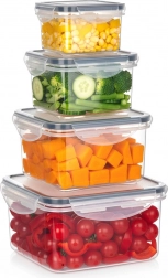 Sada vzduchotěsných dóz na potraviny s těsněním, 4 ks