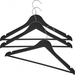 Černé otočné ramínko na oblečení, sada 3 ks, 42,5 × 24 cm