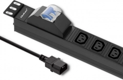 Napájecí lišta do Racku 19 palců s jističem 1U 10A PDU 8xIEC C13 2m