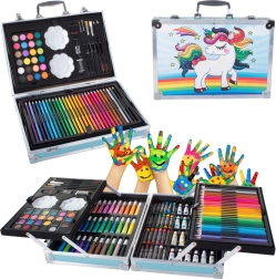 Výtvarná sada v kufříku 145 ks modrá