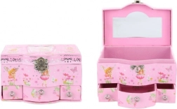 Dřevěná šperkovnice se zrcátkem a šuplíky