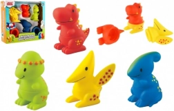 Sada skládacích stříkacích dinosaurů do vany LITTLE HERO MIX 'N MATCH