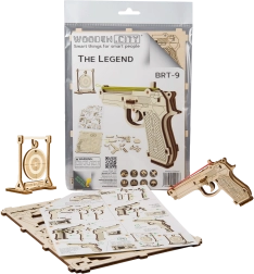 Dřevěné 3D puzzle pistole Legend BRT‑9 WOODEN CITY (31 dílů)