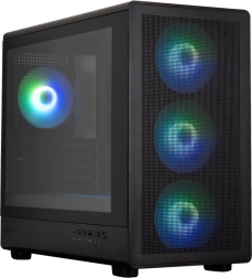 Počítačová skříň M5 Black mATX Mini Tower s 4 ventilátory ARGB