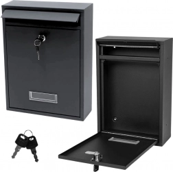 Poštovní schránka z pozinkované oceli, černá 32 × 21,5 × 8,5 cm