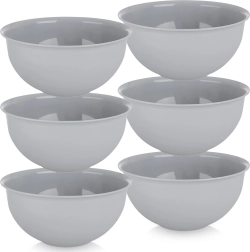 Plastové misky Sandy 13 cm, 500 ml, šedé, sada 6 ks