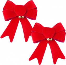 Vánoční sametové mašle 13 × 16 cm, 2 ks