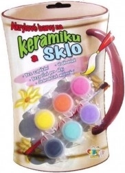 Akrylové barvy na keramiku, sklo a kameny - sada 6 ks