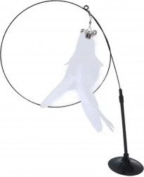 Wandová hračka pro kočky s přísavkou a peříčky