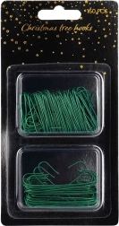 Zelené háčky na vánoční ozdoby 3,5 a 6 cm, 150 ks
