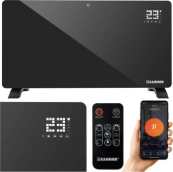 Skleněný elektrický radiátor KAMINER ZELVA s Wi‑Fi a dálkovým ovládáním 2500 W