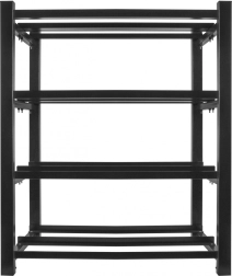 Kovový regál na baterie UPS 830 × 454, 2 řady, 4 úrovně, černý