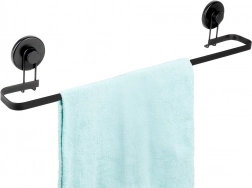 Kovový černý držák na ručníky s přísavkami 60 cm