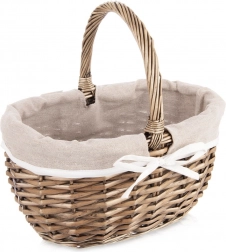 Proutěný piknikový koš s látkovou výplní 32,5 × 24 × 32 cm