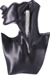 Dlouhé náušnice s křišťálovými krystaly - stříbrné