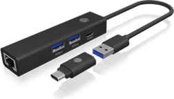 USB-C/USB-A hub 4v1 s gigabitovým ethernetem