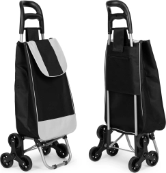 Nákupní vozík ModernHome, černý, 25l taška, 6 kol, kovový rám
