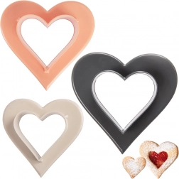 Dvoustanné vykrajovátka na sušenky srdce, sada 3 ks