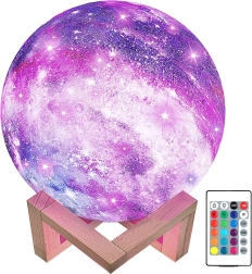 3D měsíční lampa s RGB osvětlením a dálkovým ovládáním