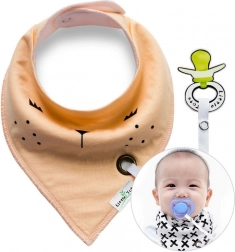 Bryndák s držákem na dudlík – lososový