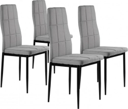 Čalouněné jídelní židle šedé, sada 4 ks, ModernHome