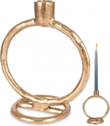 Hliníkový zlatý svícen 19 cm