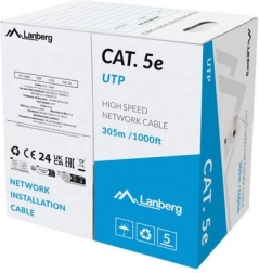 Lanberg síťový kabel UTP Kat.5E 305m šedý Fluke prošel testem