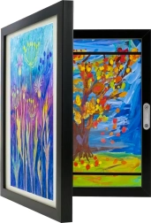 Artistický rámeček na dětské obrázky Kruzzel A4, otevírací, kapacita 150 prací - 1 kus