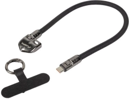 Lanberg USB-C kabel s přívěskem a poutkem 30 cm 240 W černý