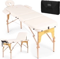 Dřevěné skládací masážní a rehabilitační lehátko 3dílné v kufru s taškou modernhome