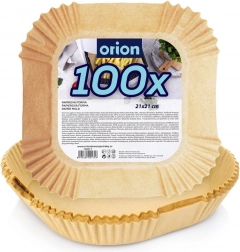 Papírové čtvercové vložky do horkovzdušné fritézy 21 × 21 cm, 100 ks