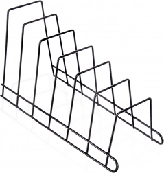 Kovový stojan na poklice a talíře, černý, 34,5 × 14 × 19 cm