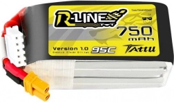 tattu r-line 750 mah 14,8 v 95c lipo baterie 4s s konektorem xt30