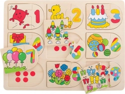 Dřevěné obrázkové počítací puzzle Bigjigs Toys