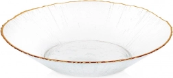 Skleněná salátová miska se zlatým okrajem 20,5 cm, 500 ml