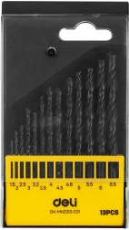 Sada vrtáků HSS DELI TOOLS 13 ks (1,5–6,5 mm)