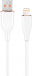 USB-A na 8pin silikonový kabel pro nabíjení a přenos dat, bílý
