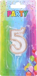 Párty svíčka číslo 5 zlatá