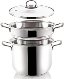 Nerezový parní hrnec ANETT 5 l, 3dílný, 22 cm