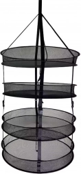 Závěsná síťová sušička na houby, bylinky a ovoce, 4 patra, 60 cm