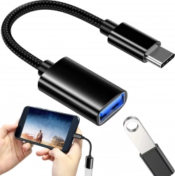 USB-C na USB-A 3.0 OTG adaptér s opleteným kabelem