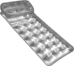 Nafukovací plážové lehátko se zádovou opěrkou, stříbrné