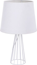 Bílá stolní lampa s kovovou mřížkovou základnou 40 cm
