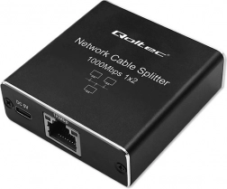 Mini síťový splitter/switch RJ45 1×2, 1 Gbps, USB‑C, hliníkové provedení