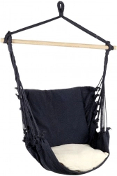 Brazílská závěsná houpací židle s polštářem, grafitová