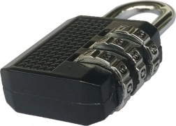 Kódový visací zámek na zavazadla, 3místný, černý