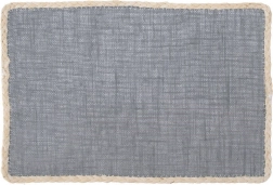 Obdélníková stolní prostírka 45 × 30 cm, šedá s béžovým lemem