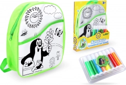 Vymalovávací batoh Krtek se zeleným podkladem 30 cm + 8 fixů