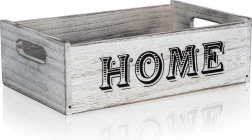 Dřevěná dekorační krabička HOME 29 × 18 × 9 cm